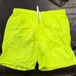 Vibrant Neon Yellow Men's Swim Trunks size Medium